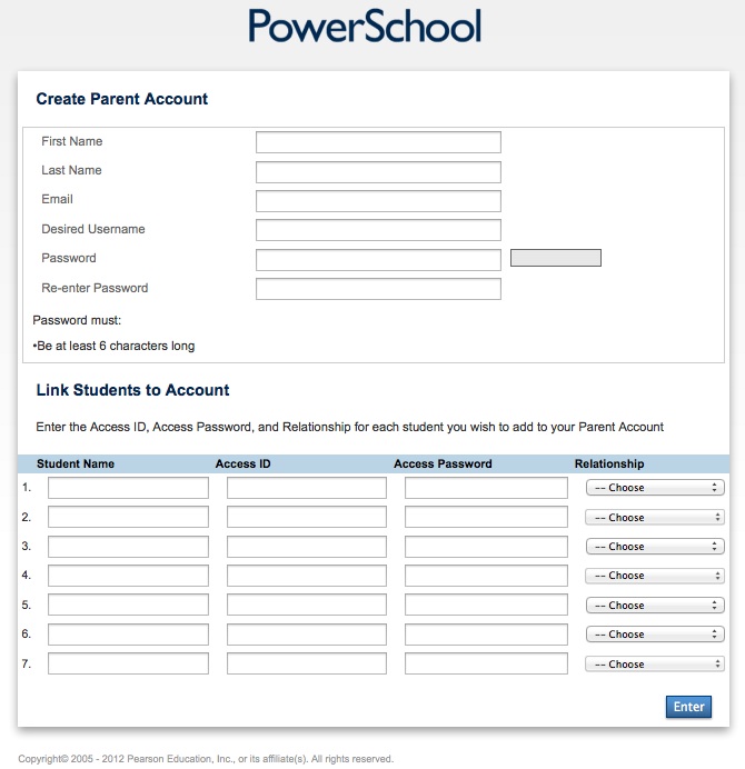 Create Parent Account