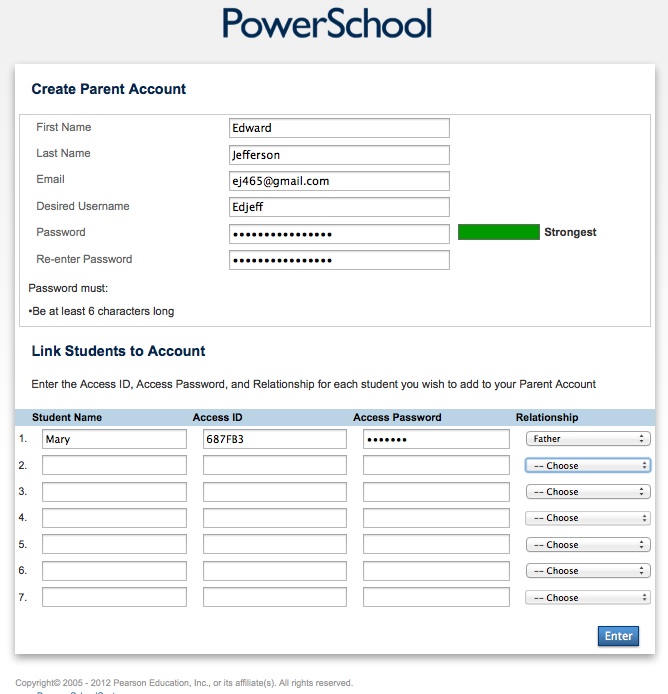 Create Parent Account2